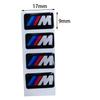 Luxury Racing Style M Logo Stickers Wear‑Resistant BMW Wheel Hub Tire Decals BadgesFor New 3 Series 5 Series X1 X5 SteeringWheel