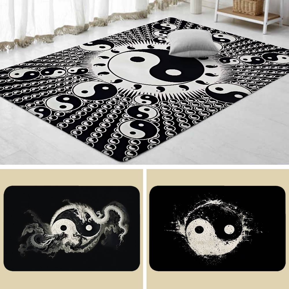 Chinese Tai Chi Bagua Yin Yang Floor Mats Home Laundry Rug Carpet For Living Room Decor Lounge Area Anti-slipEntrance Doormat