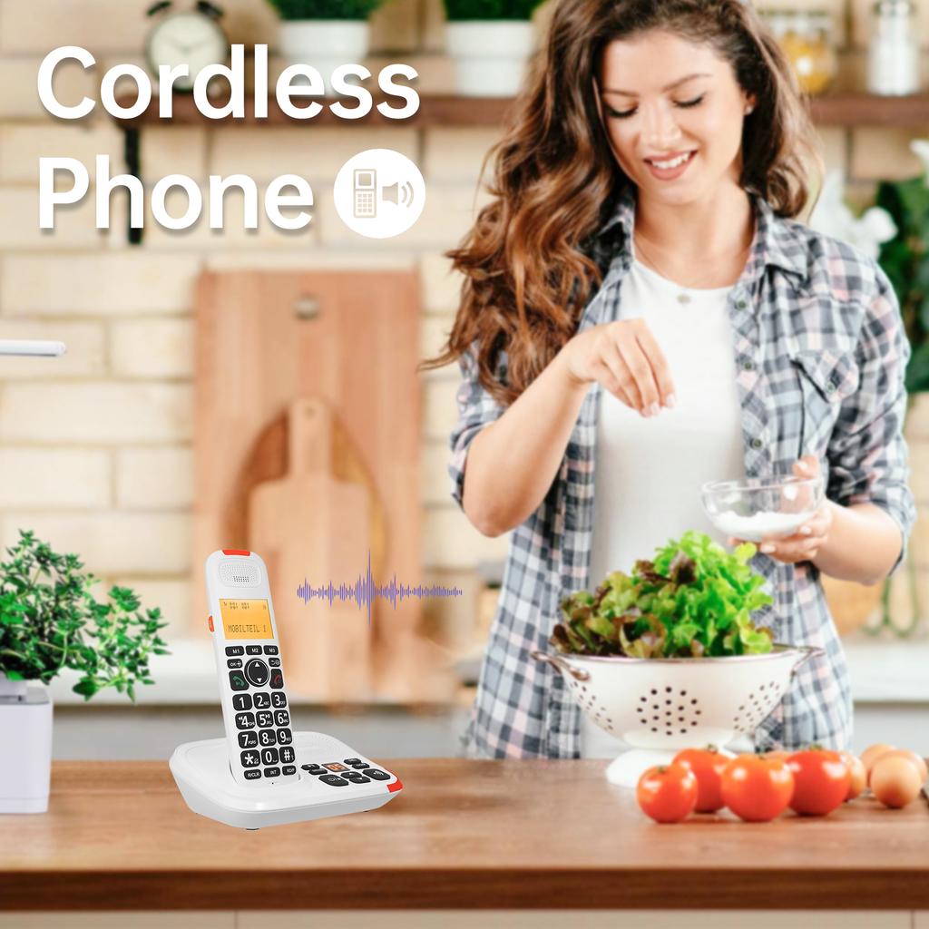 Sistem telefonic extensibil fără fir Bisofice cu suport de răspuns telefonic 3 linii Afișează ID apelant