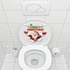 1 PC Toilet Stickers Decals, Funny Snowman Xmas Tree Toilet Lid Tank Decals for Bathroom Decoration