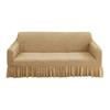 European Style Floral Elastic Sofa Cover - Two-Color Bubble Gauze, Full Dustproof Stretch Skirt Design