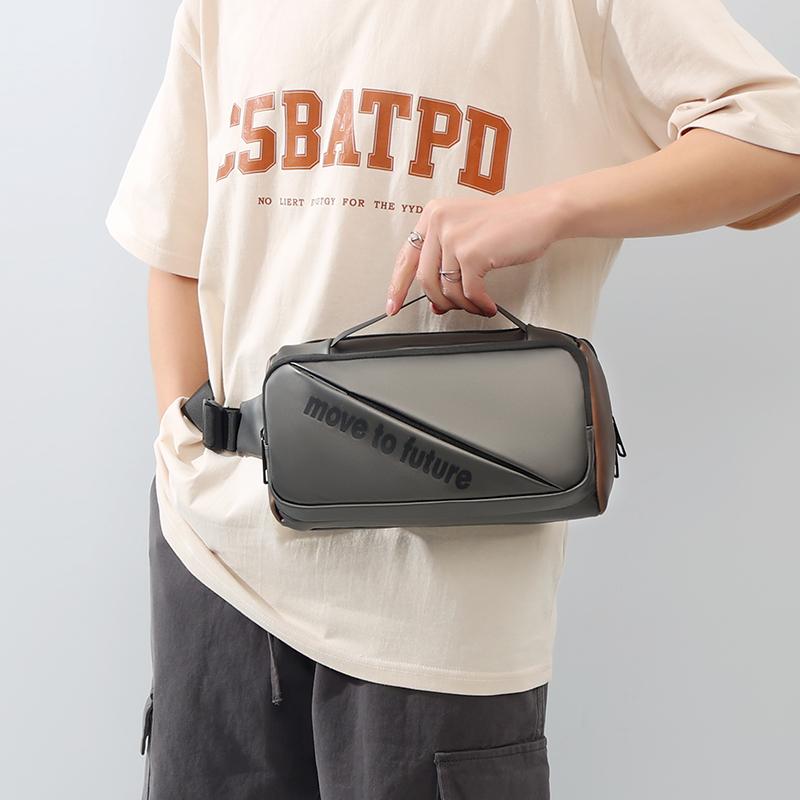 Men's Chest Bag Waterproof Crossbody Bag Multifunctional Sports Outdoor Shoulder Bag