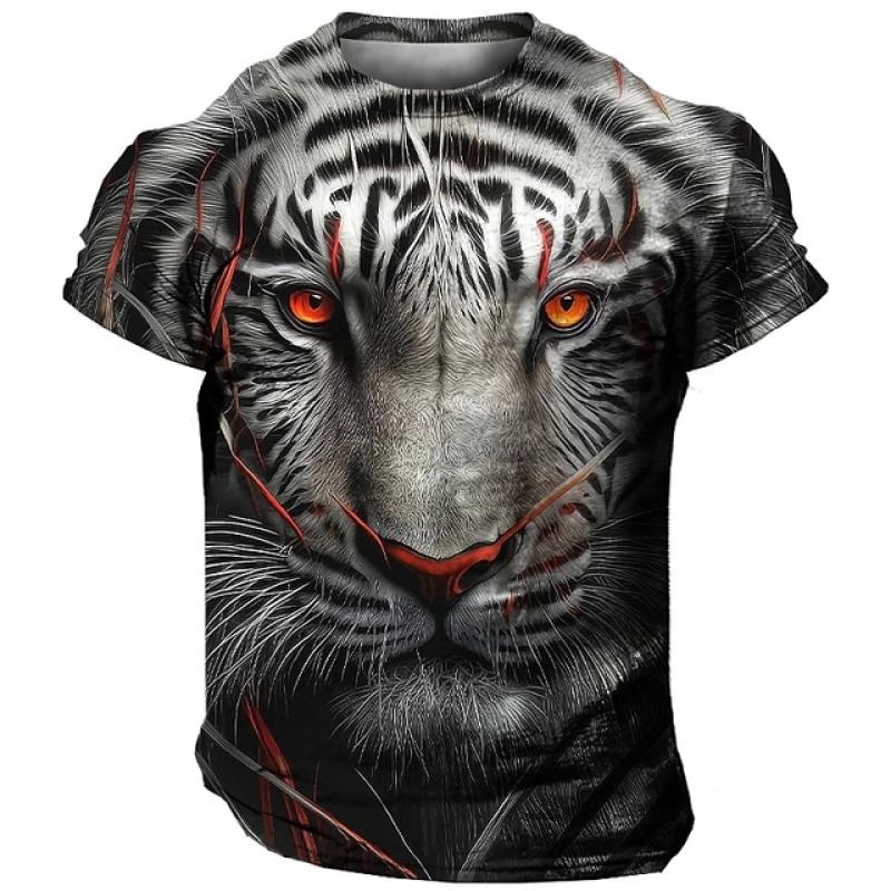 Sommer T Shirt Für Männer Tier Druck Casual Kurzarm Kleidung Mode Straße Oansatz Pullover Übergroßen männer T-Shirts