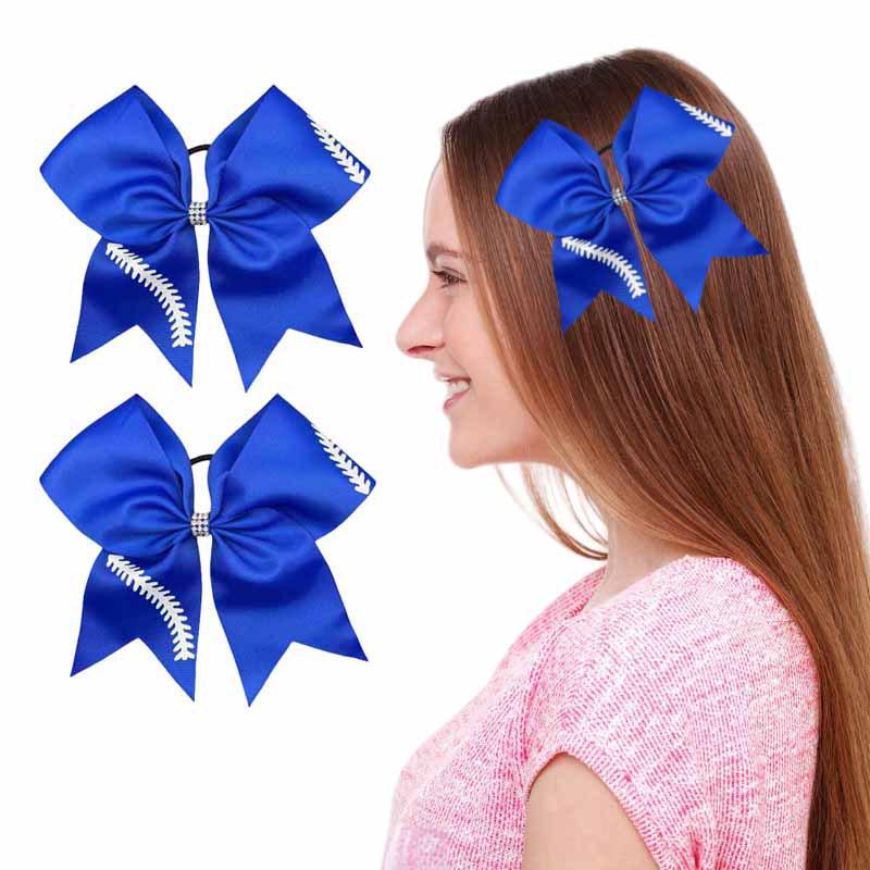 Cheerleader Bow Rhinestone Hair Tie - Olive Branch Design