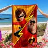 Incredibles Print Beach Towel, Versatile Lightweight Absorbent Beach Towel for Pool Surf Yoga Bathroom, Perfect Birthday Holiday Gift
