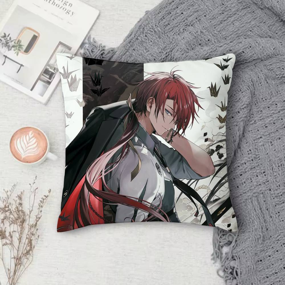 Touken Ranbu Anime Double-Sided Printed Square Pillow Cover Decorative Cushion Cover For Sofa Bedroom Bedside