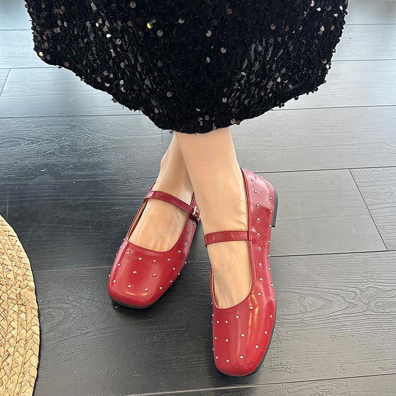 Inner height increase silver single shoes women's 2025 new spring and summer with skirt Mary Jane evening shoes beautiful ballet shoes