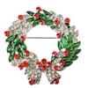 Lanhao Christmas Cartoon Leaf Wreath Brooch Pin XZ4575