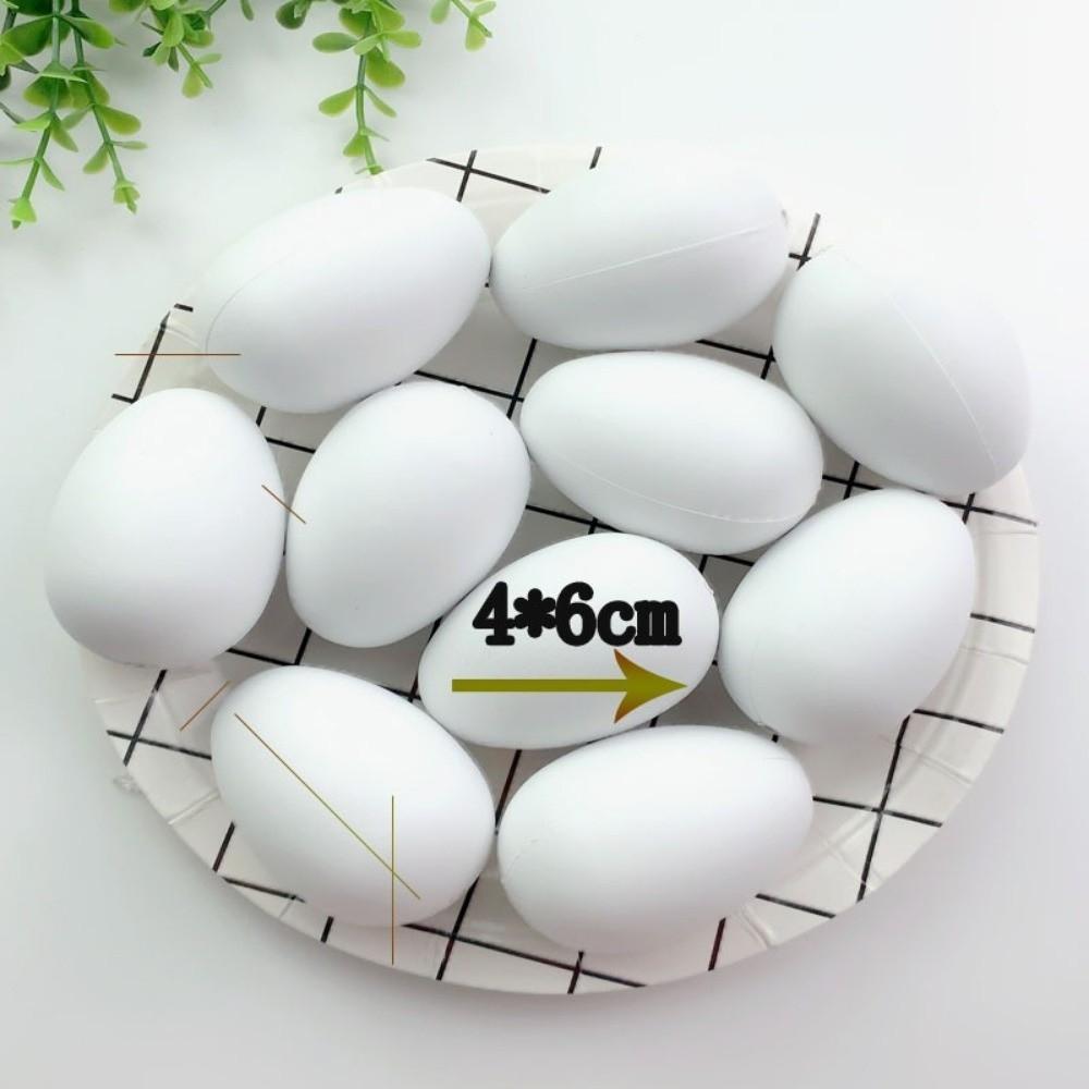 50Pcs Colorful Plastic Easter Eggs Handmade Easter Party Decoration Plastic Fake Egg  Home Decor