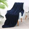 Winter Flannel Tassel Ball Blankets for Beds Warm Lightweight Plush Fleece Sofa Cover Decor European Style Solid Shawl Blanket