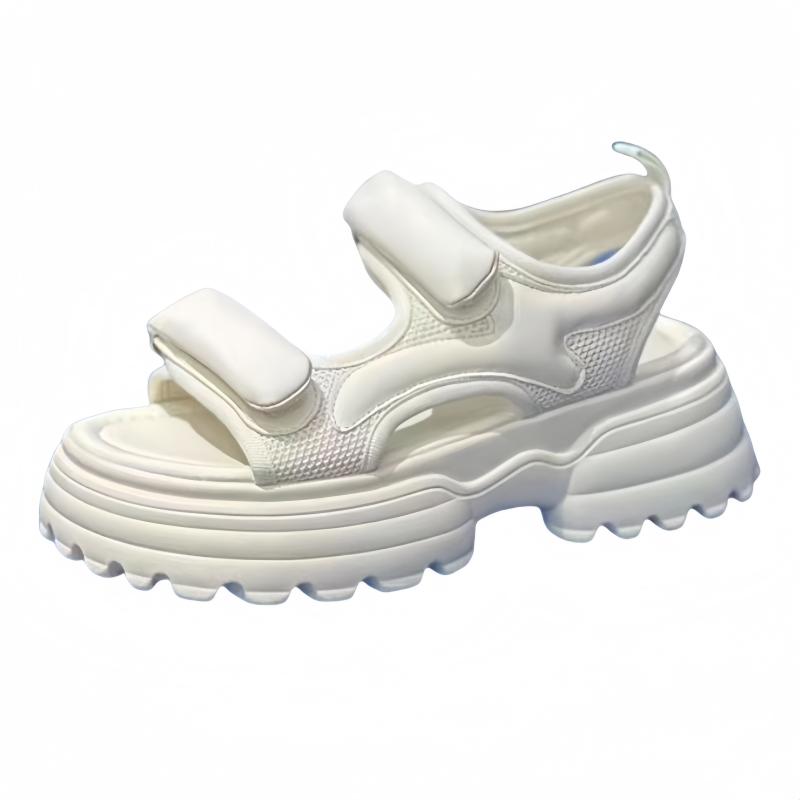 Fashion Women Open Toe Thickening and Increasing Height Sandals Wear Resistant Flat Fashion Non-slip Summer Solid Color Women Sandals
