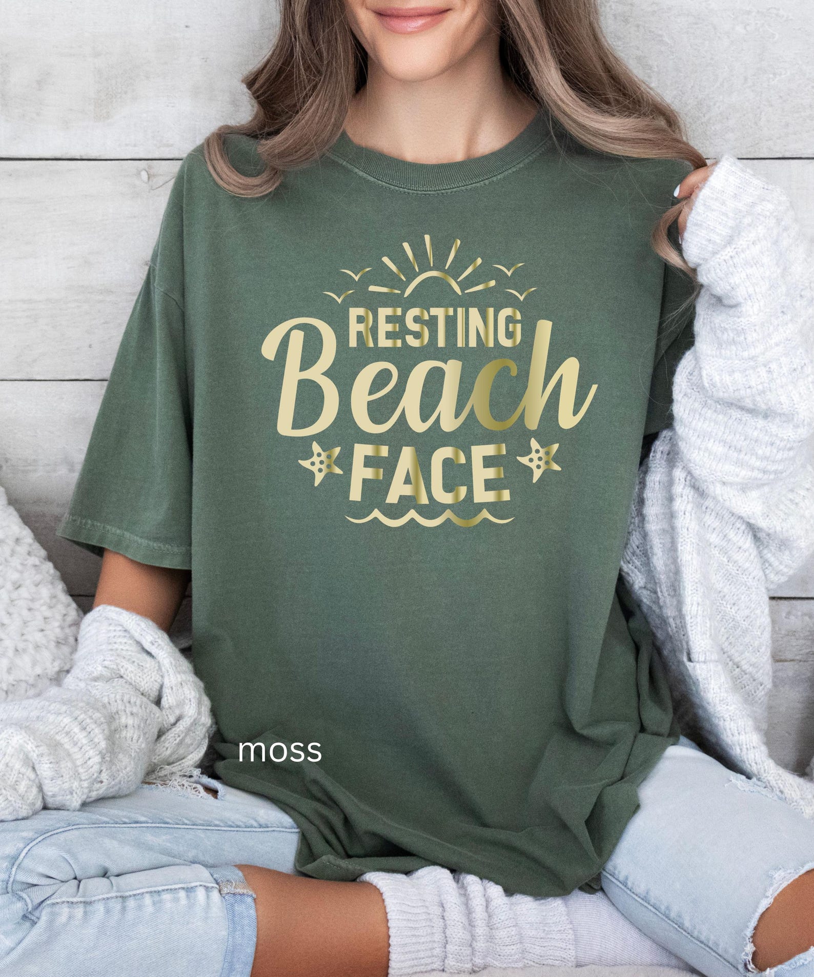 Resting Beach Face Shirt: Sarcastic Beach Lover Gift L