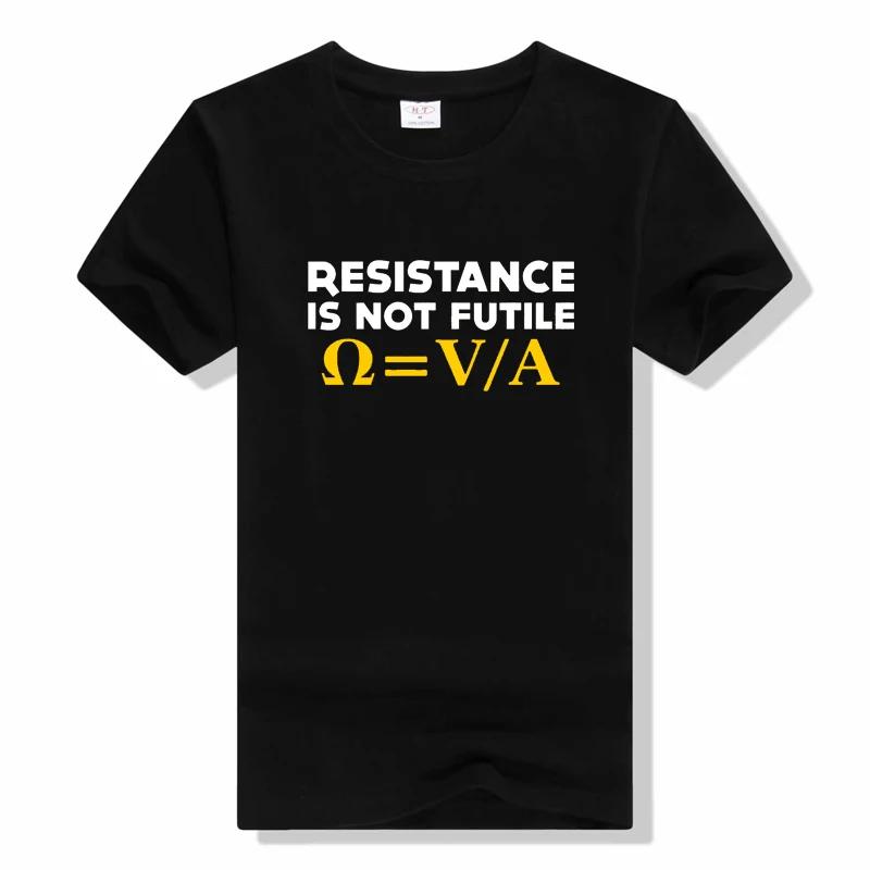 Resistance Is Not Futile T-SHIRT Electrician Science Funny Men To Be Or Not To Be Electrical Engineer T Shirt Short Sleeves tee S