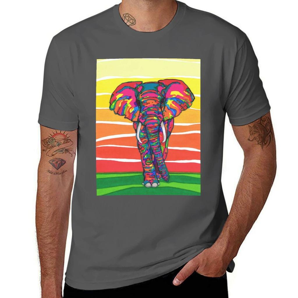 African Elephant TShirt Lightweight Casual Summer TShirt