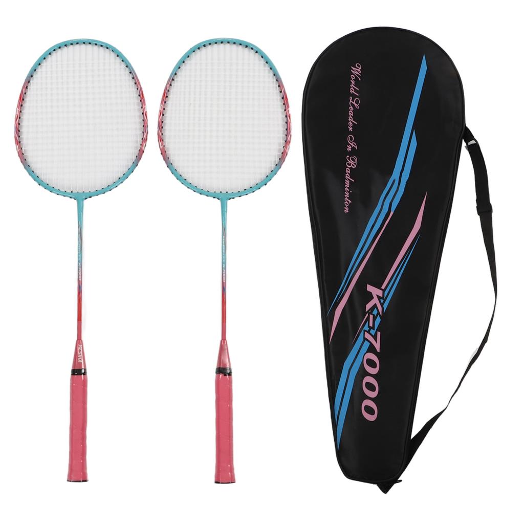 Badminton Racket Lightweight Portable Iron Alloy Frame Double Badminton Racquets for Beginner