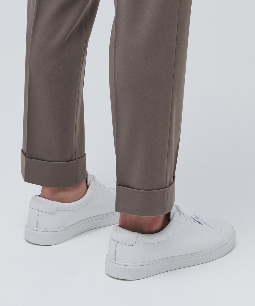 MUSINSA STANDARD Tapered Turn-Up Hidden Banding Crop Slacks [Dusty Beige]