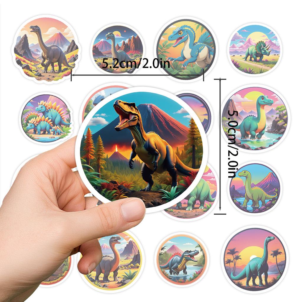 50 Dinosaur Series Graffiti Stickers Cute Animal Stickers Water Cup Computer Skateboard Waterproof Decorative Stickers