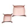 1PC 20cm/7.87inch PU Leather Box Desktop Storage Tray Jewelry Cosmetic Key Stuff Storage Basket Folding Table Organizer Case