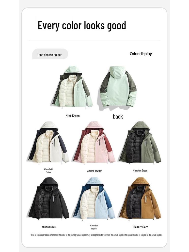 Camel HJCAMEL Women's 3-in-1 Autumn/Winter Windproof Waterproof Down Jacket