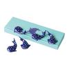 Wave Pattern Jinbei Chopstick Rest Set - 5 Piece Porcelain Chopstick Rests