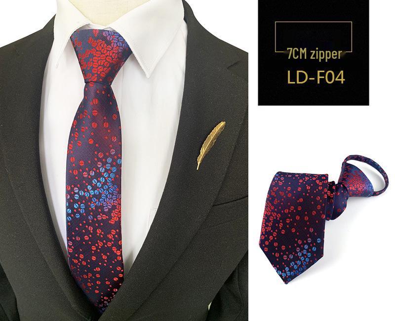 Zipper Style Knot-Free Men's Business Casual Tie