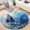 1PC Butterfly Watercolor Office Round Area Rug, Mat Suitable For Office, Under Office Chairs Bedroom Living Room Home Decor, Room Deco