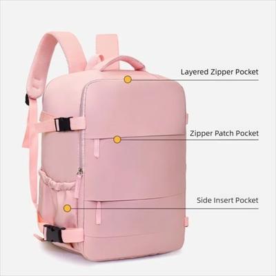 Multi Functional Travel Boarding Backpack Large Capacity Short Distance Travel Backpack Solid Color Lightweight