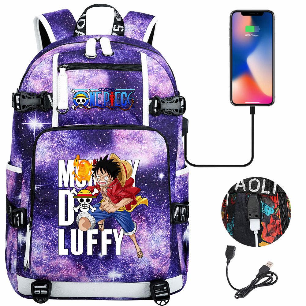 RiMan ONE PIECE Luffy Printed Teen Student School Bag Large Capacity Men's and Women's Leisure Travel Backpack