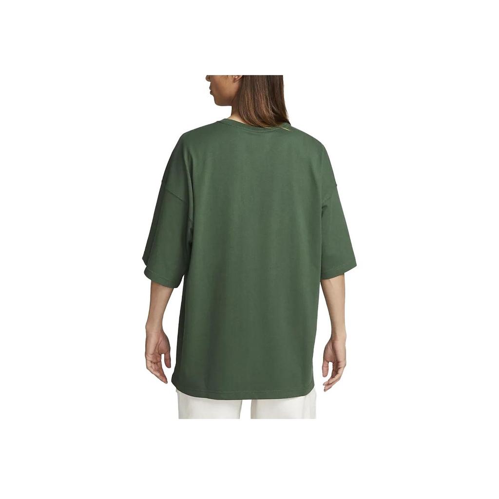 Nike Solid Color Embroidered Logo Loose Fit Round Neck Short Sleeve T-Shirt Men Tops Green FB9767-323