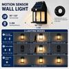 4PCS Solar Motion Sensor Wall Lights Outdoor Waterproof LED Garden Fence Patio Porch Balcony Warm White Security Lighting