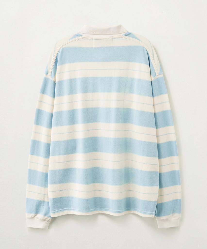 Seteo Apero Striped Pique Long Sleeve Sky Blue