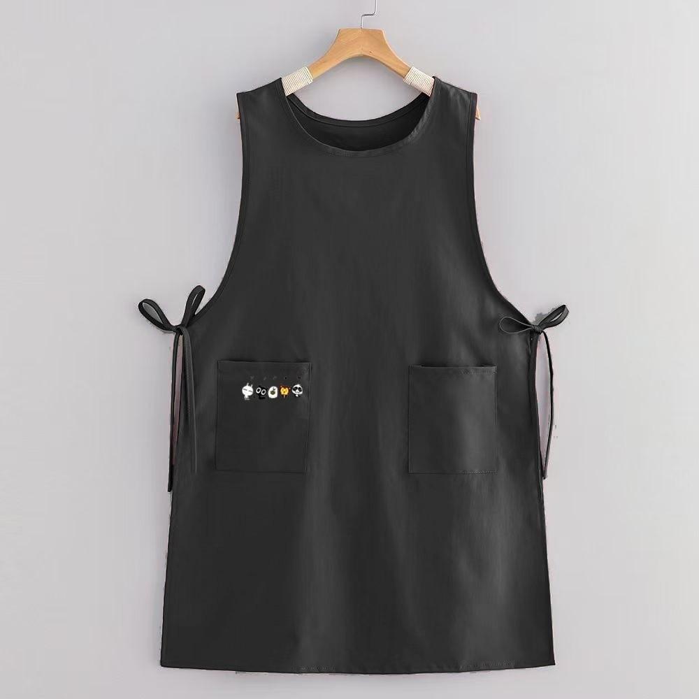 Waterproof Cooking Apron Polyester Painting Apron New Long Vest Apron  Kitchen Use чёрный