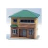 Rokuhan Bitola Z S044-2 Modelo de Casa Marrom de Dois Andares para Layouts de Trem - Edifício em Miniatura Detalhado