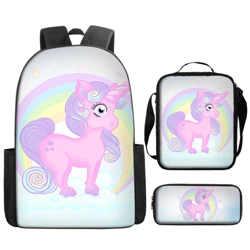 Backpack Unicorn Unicorn Animal Student School Bag, Digital Color Printing Animation Cartoon Backpack