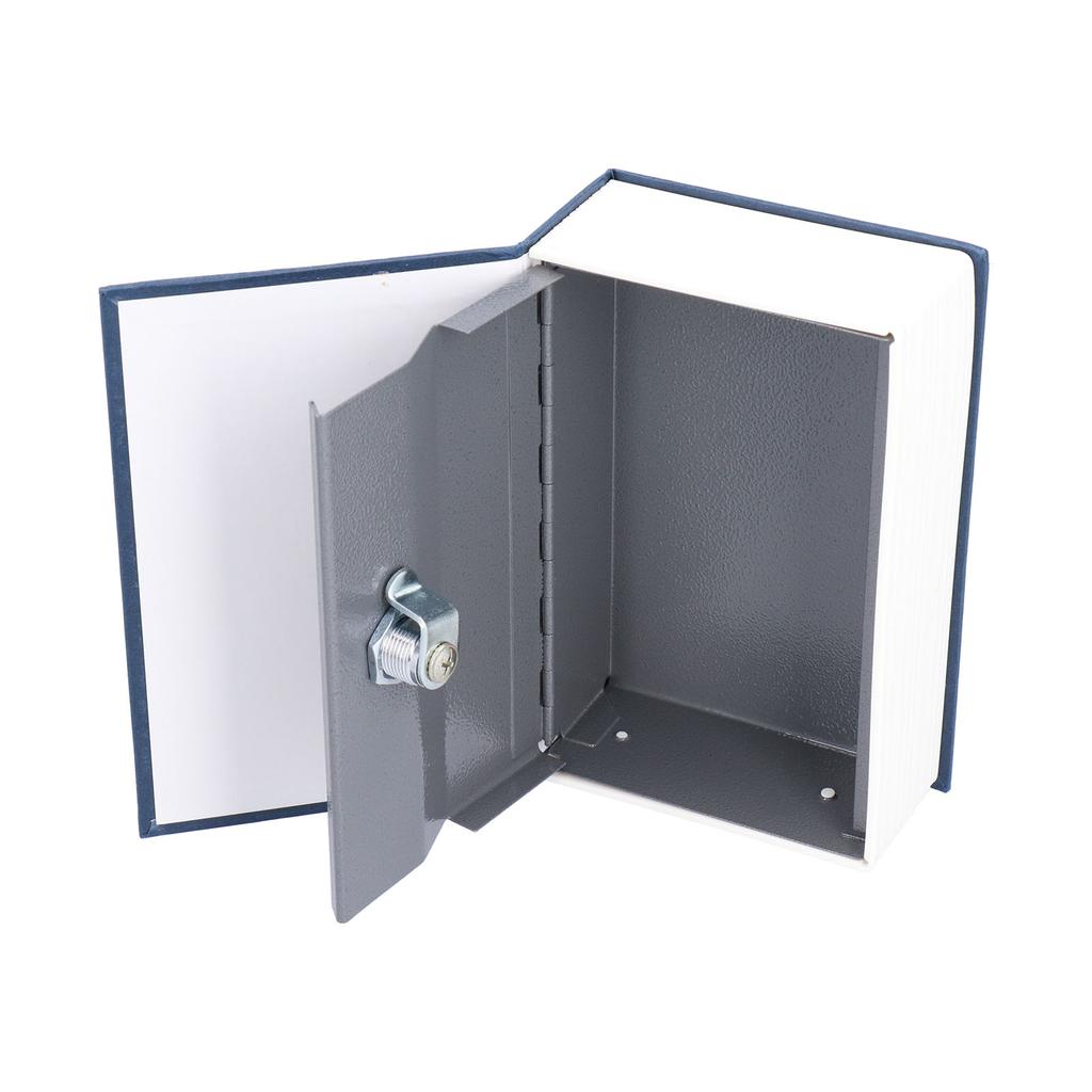 Sejf w kształcie książki Mały Niebieski ABS Żelazo Duża Pojemność Trwały Mini Skarbonka z Kluczem na Prezent dla Przyjaciela Rodziny