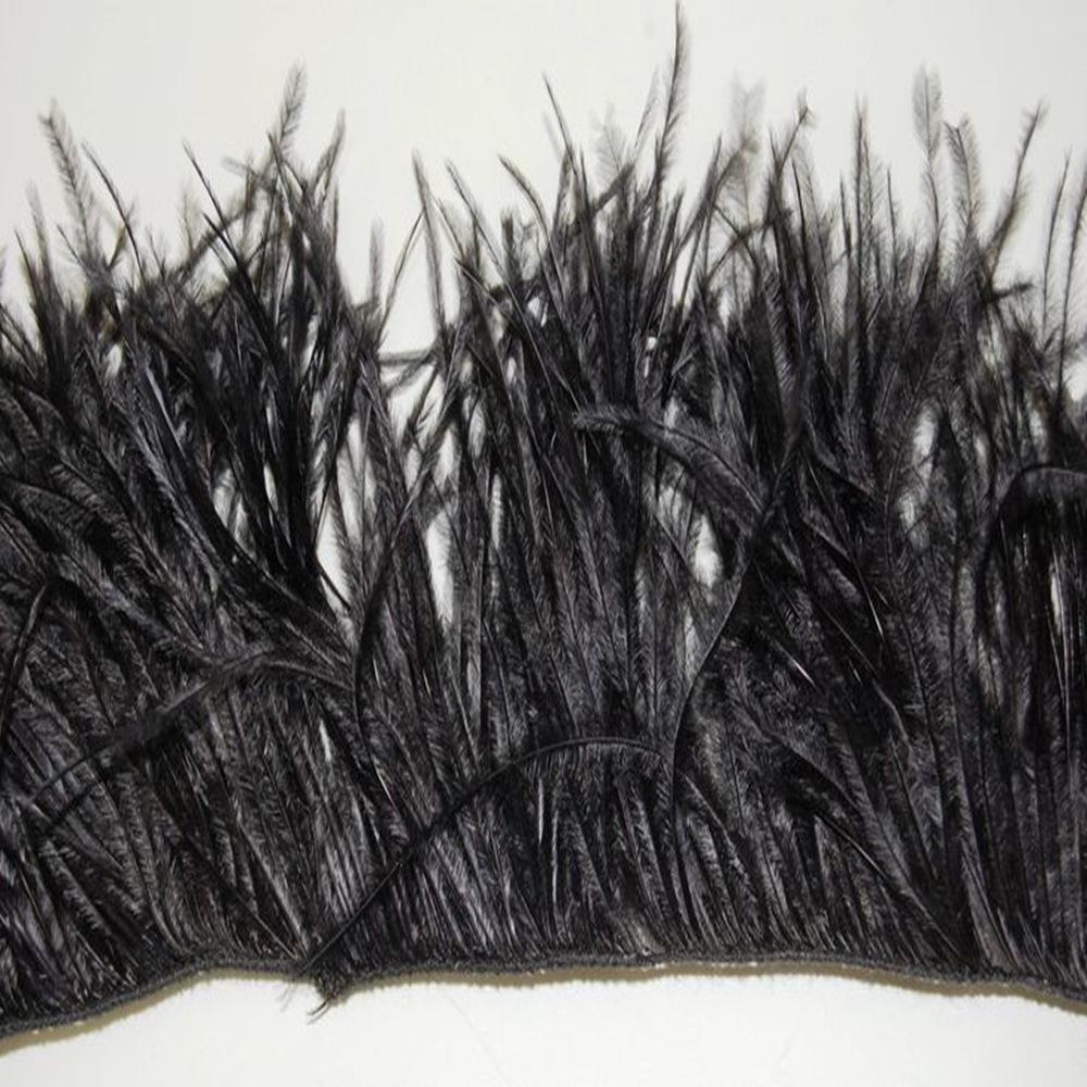 15-18cm Double Layer Dense Ostrich Feather Trim for Clothing & Formal Wear