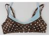 Slim Polka Dot Color Block Open-Back Bandage Bikini