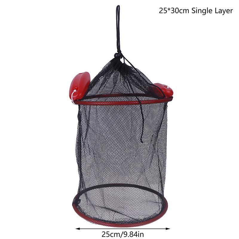 Portable Mesh Crab Fishing Net Crayfish Lobster Shrimp Trap Foldable Fish Cage Woven Fish Basket Network Trap Cage Tackle