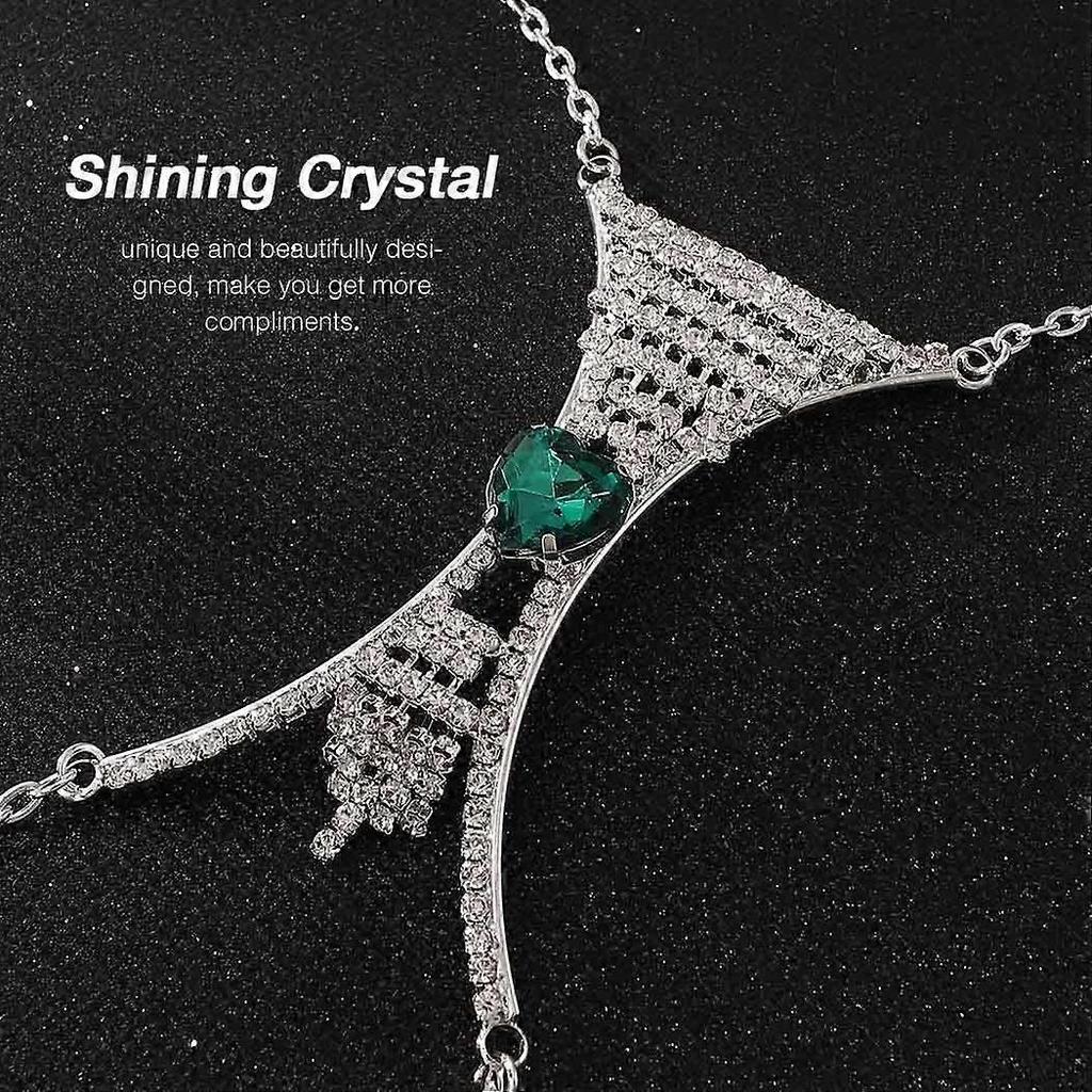 Silver Chest Chains Rhinestone Bikini Body Chain Party Bra Body Jewelry