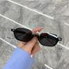 Small Rectangle Shades For Women Sunglasses  Retro Steampunk Half Frake Sunglasses Female Men Black Tea Glasses UV400