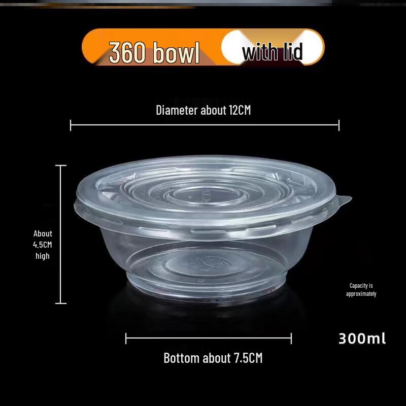 Shangqi Disposable Round Plastic Bowls with Lids
