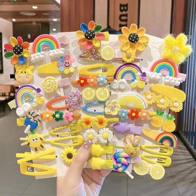14 pezzi/set Ragazze Dolce Fermaglio per Capelli Arcobaleno Frutta Accessori per Capelli Belli Copricapo Forcine per Capelli Carini Fasce per Capelli Cartone Animato Copricapo Barrettes