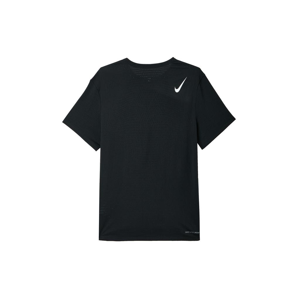 Nike Rundhals Logo Atmungsaktives Kurzarm T-Shirt Herren Tops Schwarz HJ3378-010