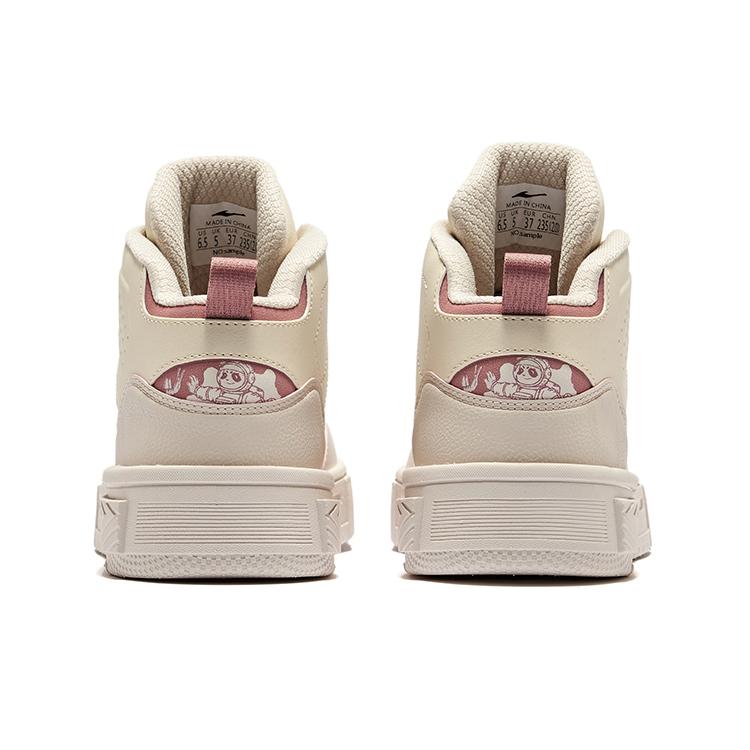 Erke Classic Sweet Cool Fashion Trend Comfortable Versatile Wear-Resistant Non-Slip High-Top Sneakers Women sneakers Eggnog Gray Pink 52124301261-103