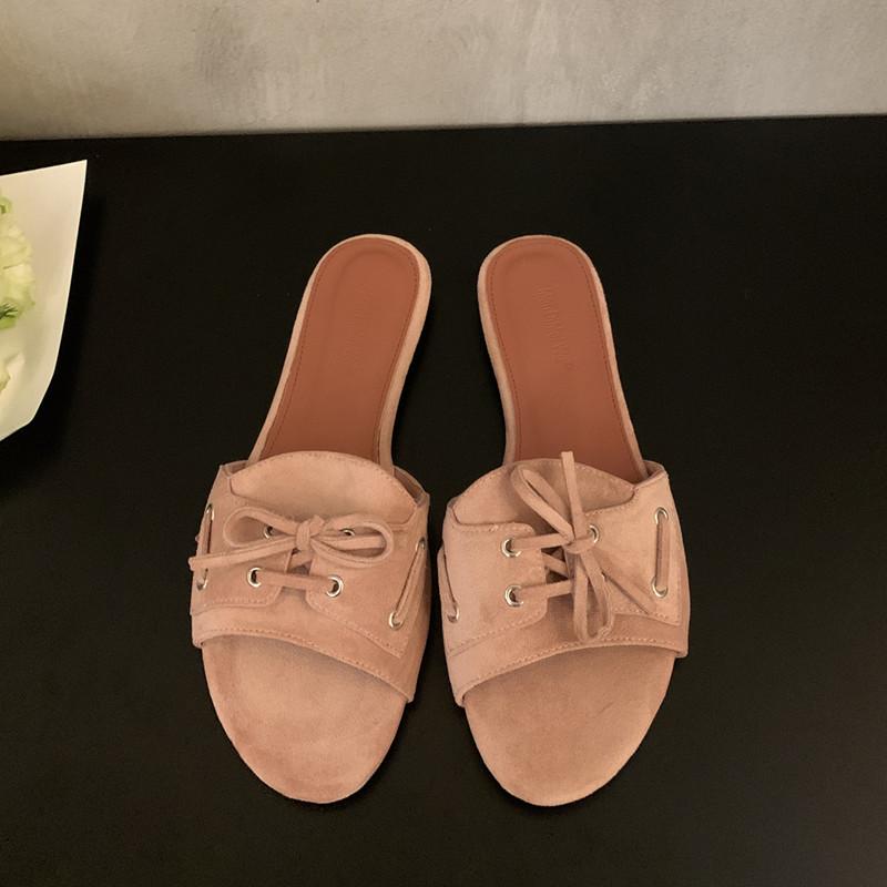 

Fashion Bailamos 2025 Summer New Women Slipper Fashion Flat Heel Ladies Elegant Slides Open Toe Outdoor Dress Sandal Shoes 39 розовый