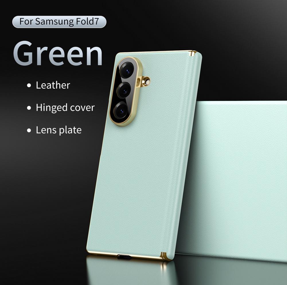 Premium Light  Leather Flexible Hinge Flip Phone Case For Samsung Z Fold 7 Galaxy Z Fold 6 5 4 Only Back Protect Cover
