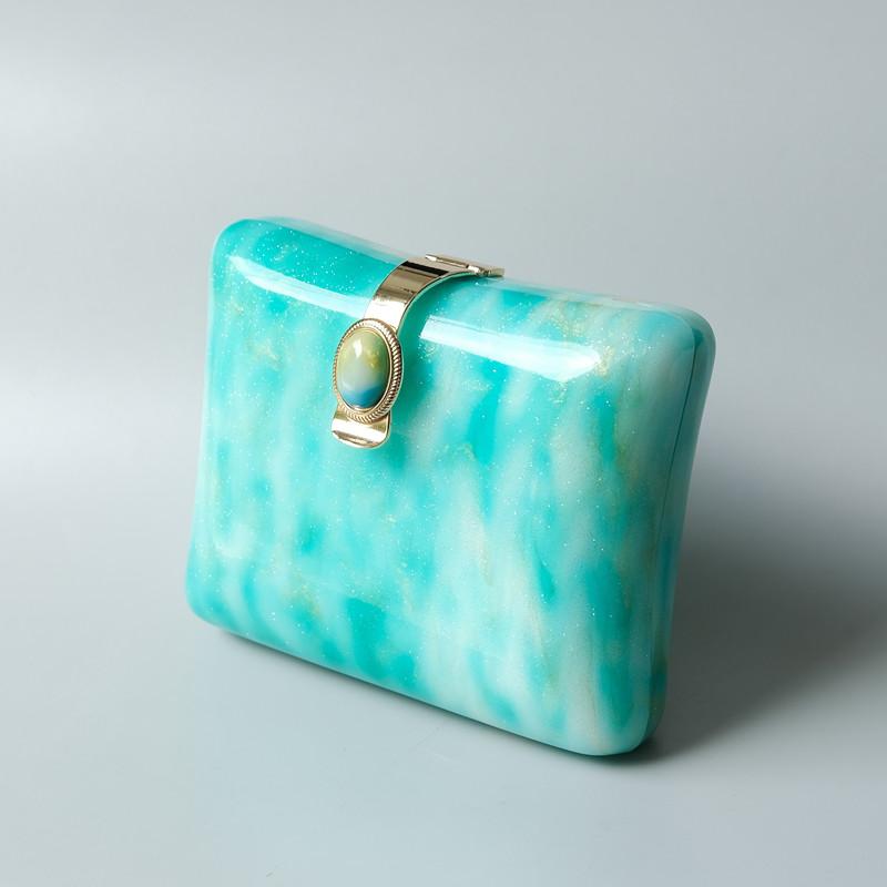 Νέες μοντέρνες τσάντες μόδας γυναικείες τσάντες μπλε πούλιες ακρυλικό πολυτελές πάρτι βραδινή τσάντα Γυναικεία casual Cute Box τσαντάκι συμπλέκτη