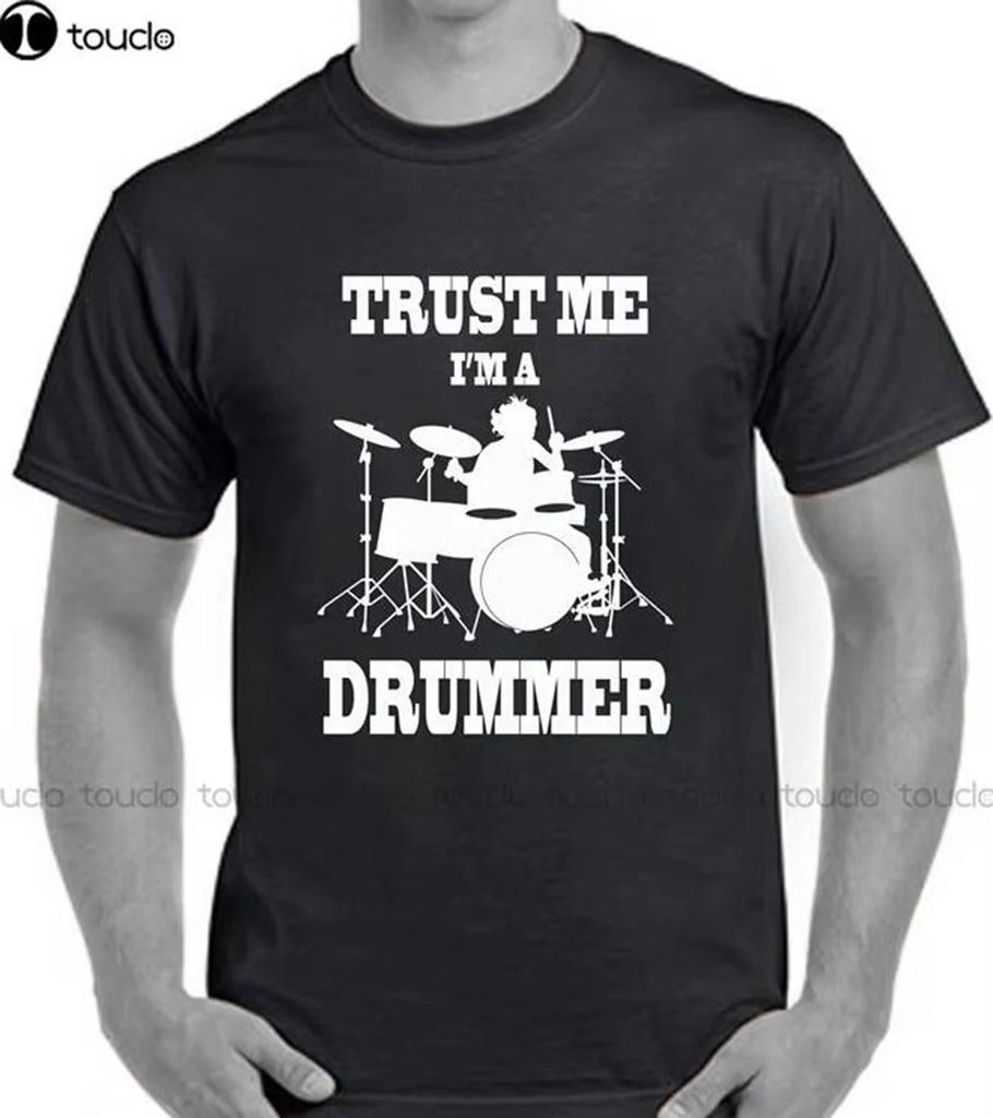Clothing High Quality Custom Trust Me Im A Drummer TShirt Drumming Drums Unisexs Clothing Music Cool Rock Funny Tshirt Sayings