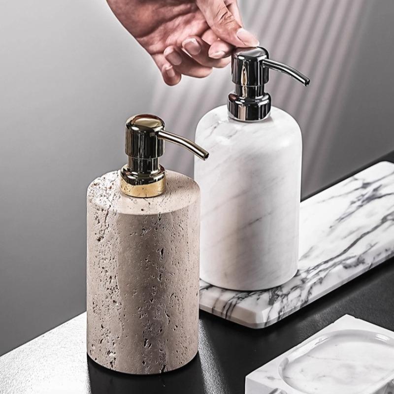 Creative Square Marble Lotion Bottle Hotel Bathroom Shampoo Refill Bottle Household Shower Gel Soap Dispenser Bathroom Accessory