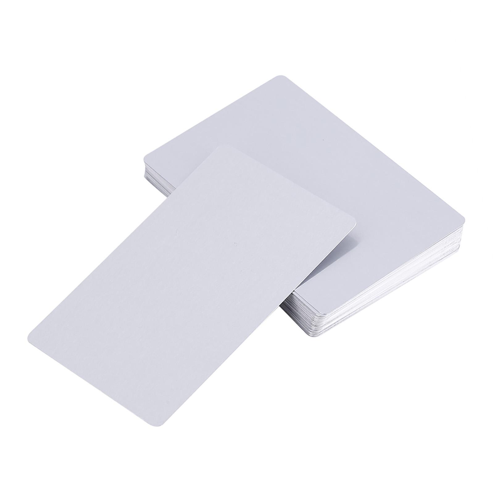 

50 шт. 5 цветов Впечатляющие заготовки Лазерная гравировка Металл Гладкие Визитные карточки для бизнеса серебряный